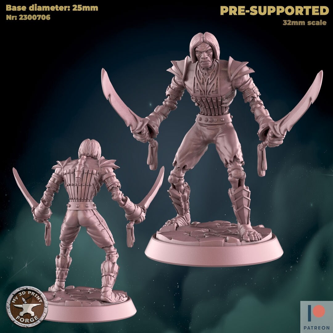 Undead Steward - 2 Poses - Unpainted Miniature