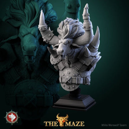 Armored Minotaur Bust