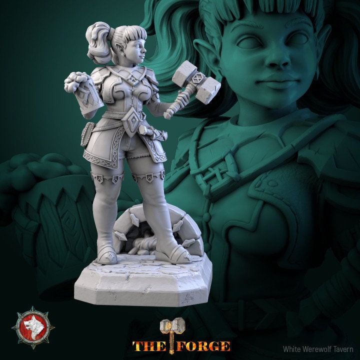 Galwyn Briskfeast - Female Dwarf - Unpainted Miniature