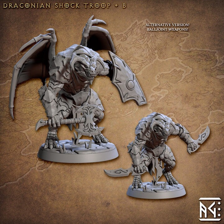 Draconian Scourge Troop - Pose B - Unpainted Miniature