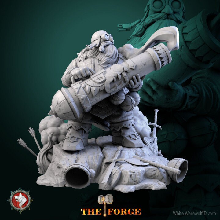 Tronk Loony Eye - Dwarf Cannoneer - Unpainted Miniature