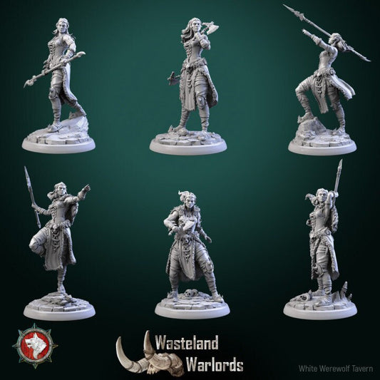 Female Barbarian Warlords - Wasteland Warlords Set - Unpainted Miniature