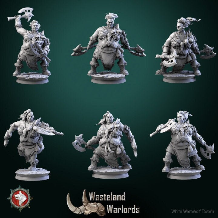 Big Barbarian Warlords - Wasteland Warlords Set - Unpainted Miniature