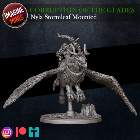 Nyla Stormleaf - Mounted Sentinel - Unpainted Miniature