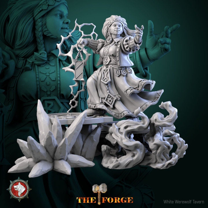 Ferrag Runemaster - Female Dwarf - Unpainted Miniature