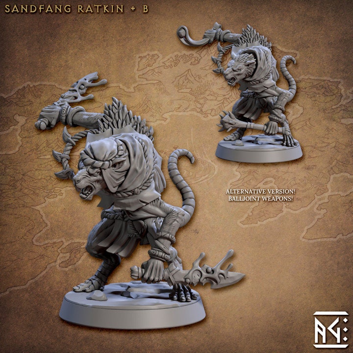 Sandfang Ratkin - Pose B - Unpainted Miniature