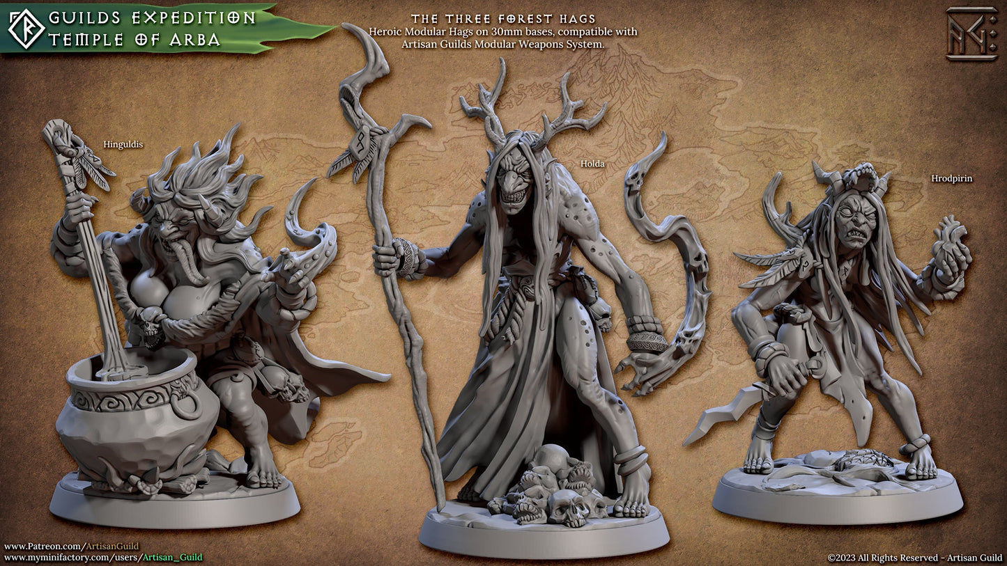 Forest Hags - Temple of Arba Set - Unpainted Miniature