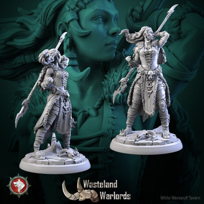 Laurie Lightning Rod - Wasteland Warlords Set - Unpainted Miniature