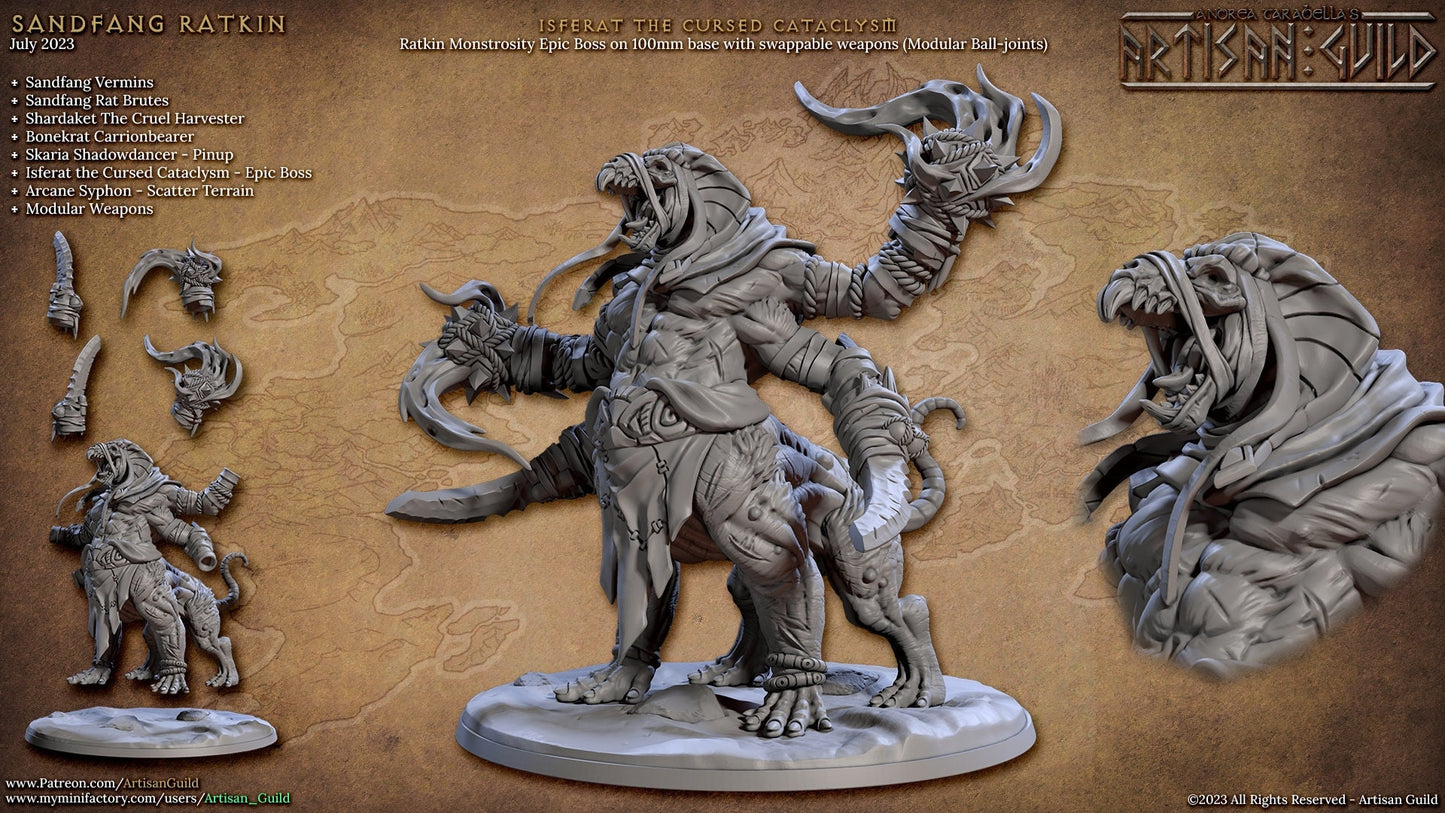 Isferat - Sandfang Ratkin Set - Unpainted Miniature