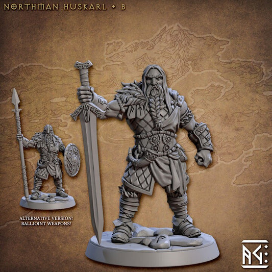 Northmen Huskarl - Pose B - Skutagaard Northmen - Unpainted Miniature