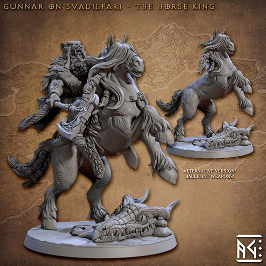 Gunnar on Svadilfari - Skutagaard Northmen - Unpainted Miniature
