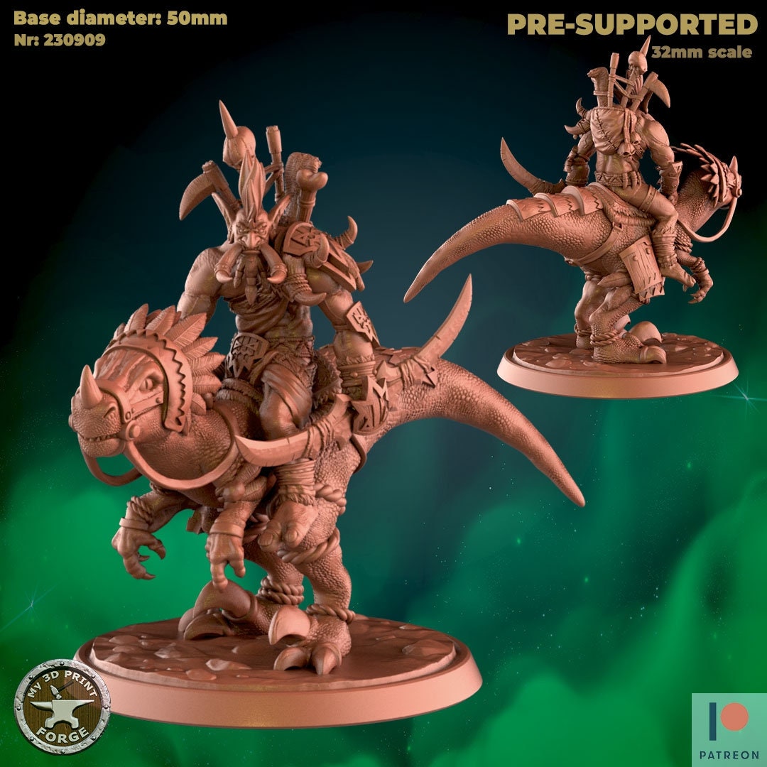 Troll Raptor Rider - Unpainted Miniature – Ryn's Wild Menagerie