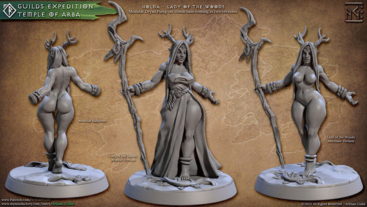 Lady of the Woods - Pinup - Temple of Arba Set - Unpainted Miniature