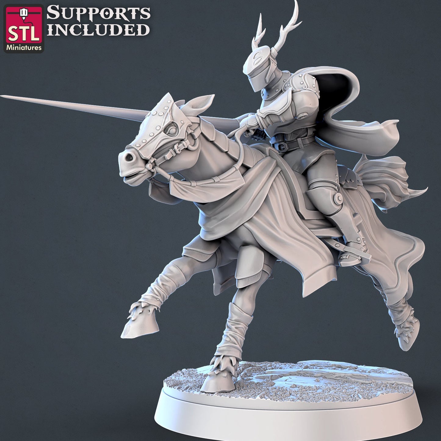 Jousting Combatant - Pose A - Unpainted Miniature