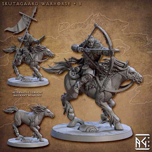 Skutagaard Warhorse - Pose B - Skutagaard Northmen - Unpainted Miniature