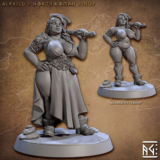 Alfhild - Pinup - Skutagaard Northmen - Unpainted Miniature