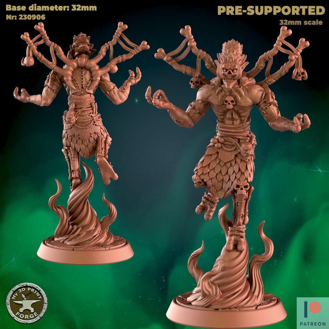 Undead Troll - 3 Poses - Unpainted Miniature