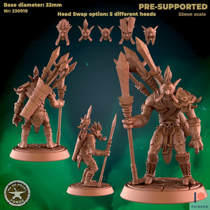 Male Troll Headhunter - 3 Poses - Unpainted Miniature