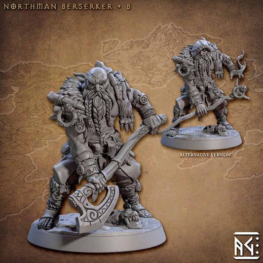 Northmen Berserker - Pose B - Skutagaard Northmen - Unpainted Miniature