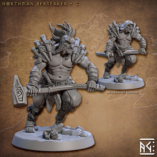 Northmen Berserker - Pose C - Skutagaard Northmen - Unpainted Miniature