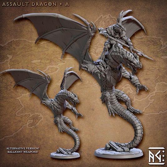 Assault Dragon - Pose A - Draconian Scourge - Unpainted Miniature