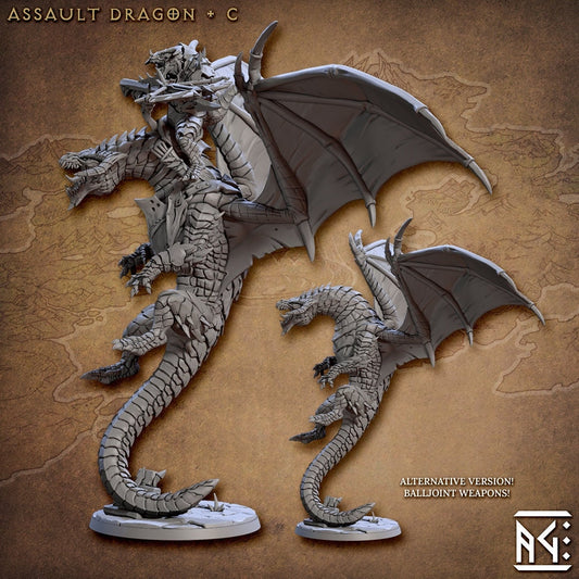 Assault Dragon - Pose C - Draconian Scourge - Unpainted Miniature