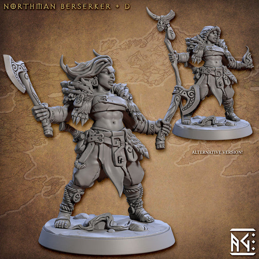 Northmen Berserker - Pose D - Skutagaard Northmen - Unpainted Miniature