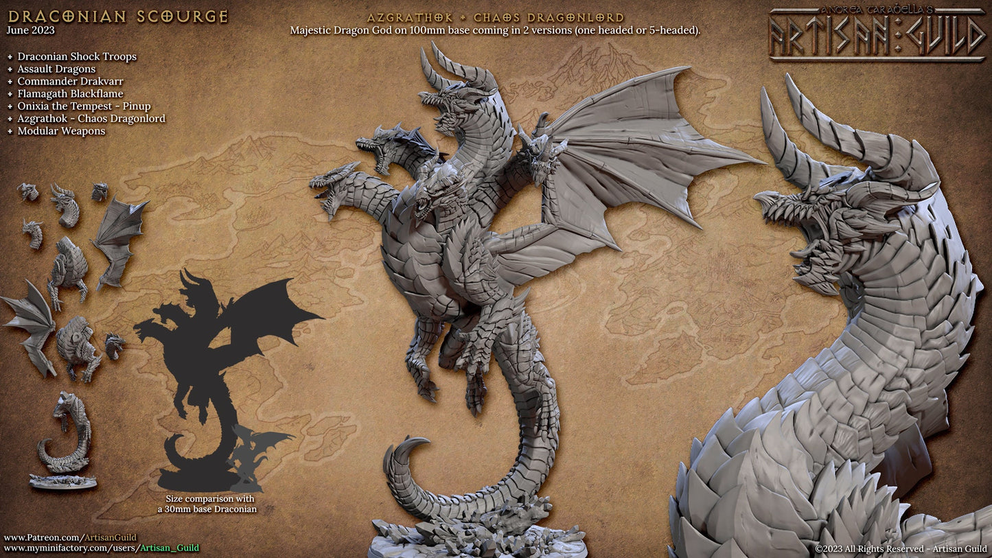 Azgrathok – The Chaos Dragonlord - Draconian Scourge - Unpainted Miniature