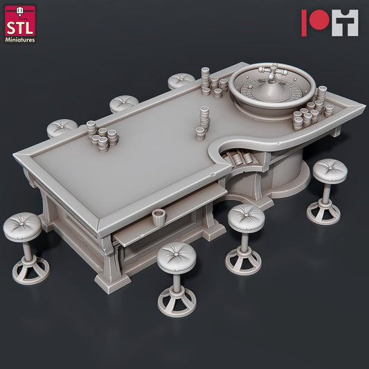 Roulette Table - Casino Set - Unpainted Miniature