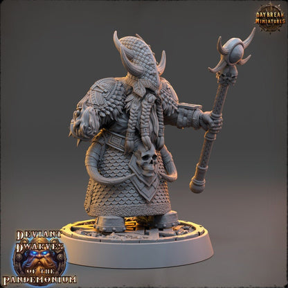 Kromund The Fire Whisperer - Deviant Dwarves of the Pandemonium - Unpainted Miniature
