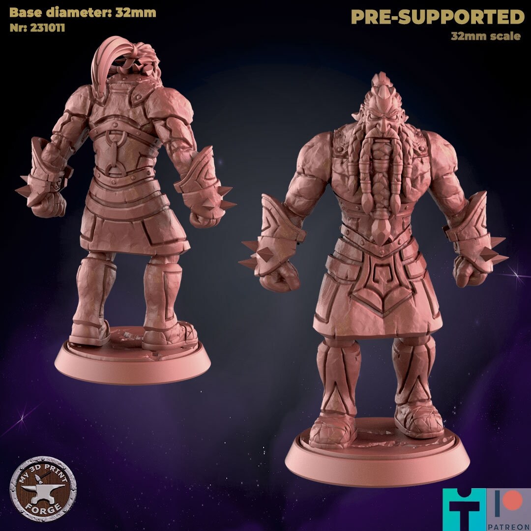 Iron Dwarf Runemaster - 2 Poses - Unpainted Miniature