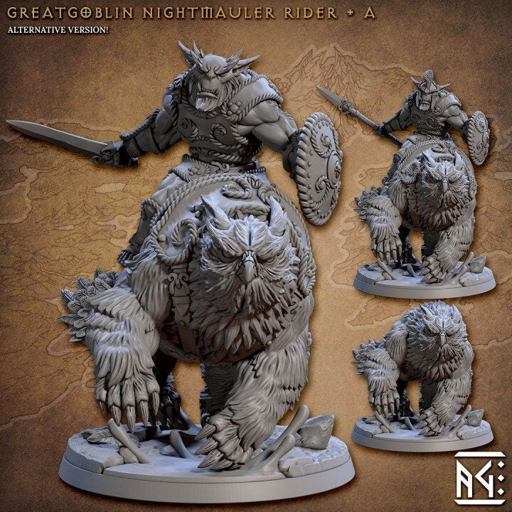 Greatgoblin Nightmauler Rider - Pose A - Unpainted Miniature