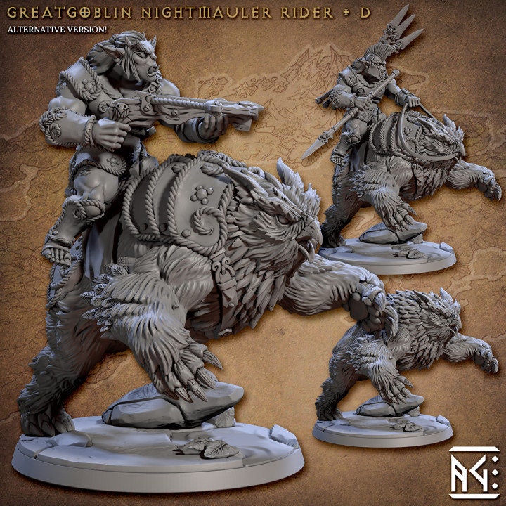 Greatgoblin Nightmauler Rider - Pose D - Unpainted Miniature