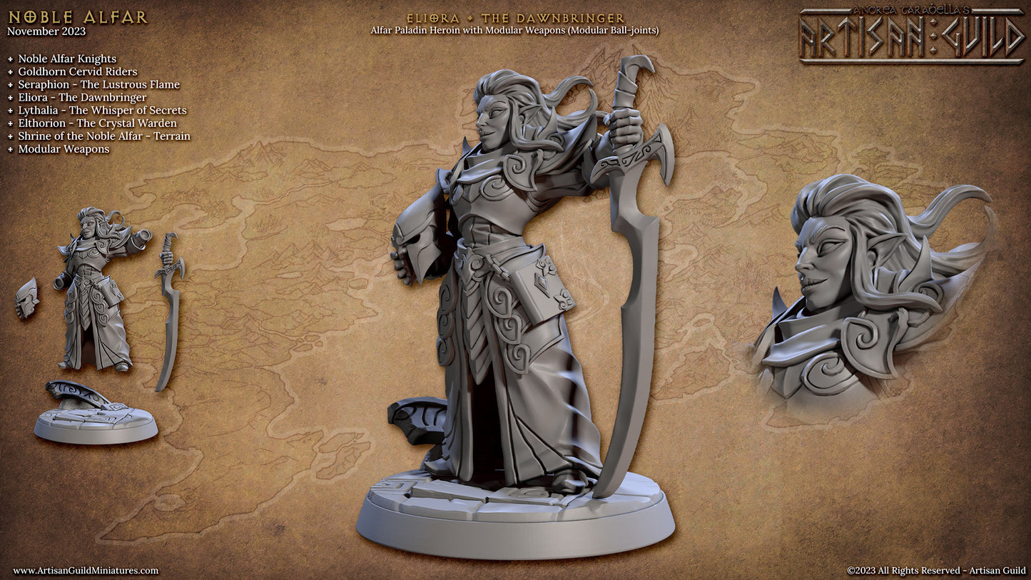 Eliora the Dawnbringer - Noble Alfar Set - Unpainted Miniature