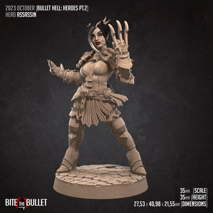 Hero Assassin - Female Rogue - Unpainted Miniature