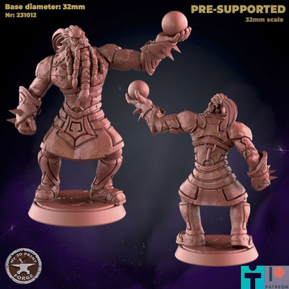 Iron Dwarf Runemaster - 2 Poses - Unpainted Miniature