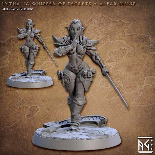 Lythalia, Whisper of Secrets - Pinup - Noble Alfar Set - Unpainted Miniature