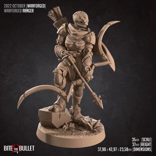 Warforged Ranger - 2 Poses - Unpainted Miniature