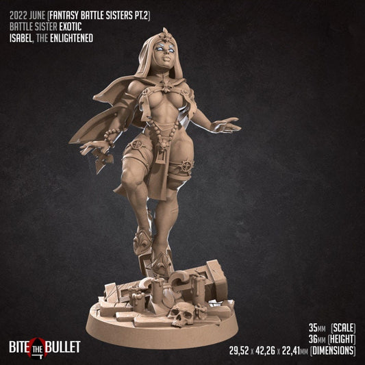 Isabel, the Enlightened War Sister - 4 Poses - Pinup - Unpainted Miniature