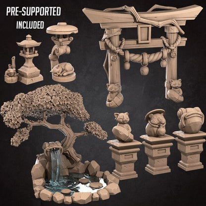 Japanese Garden Set - Unpainted Miniature