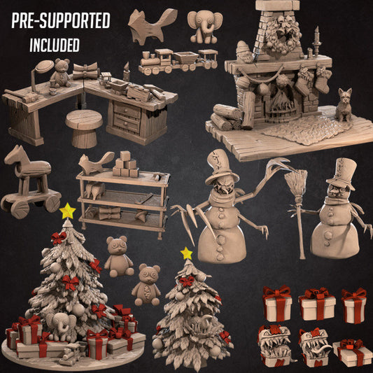 Christmas Scenery Set - Unpainted Miniature