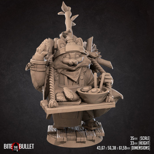 Tanuki, Ramen Stand Owner - Unpainted Miniature