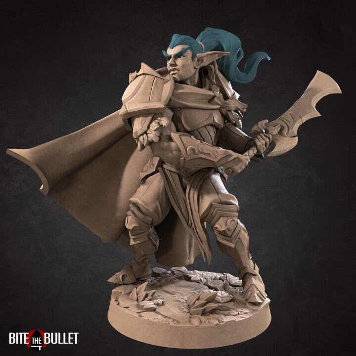 Vahdian, Elf Fighter - Unpainted Miniature