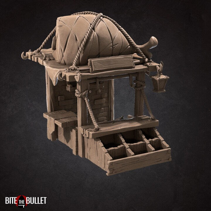 Butcher Stall - Terrain Set - Unpainted Miniature