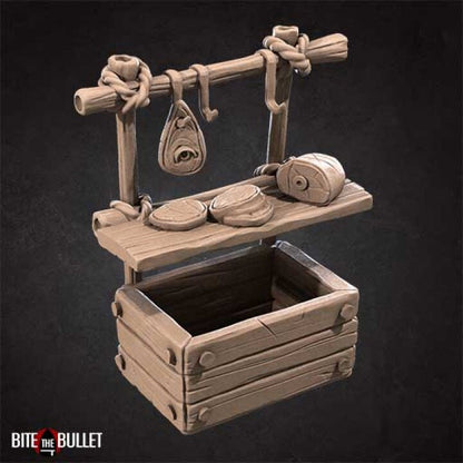 Butcher Stall - Terrain Set - Unpainted Miniature