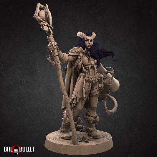 Tiefling Druid - Unpainted Miniature