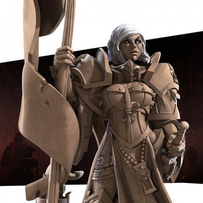 War Sister Banner Bearer - Unpainted Miniature