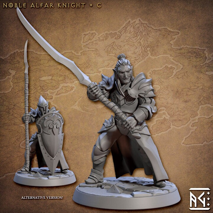 Noble Alfar Knight - Pose C - Unpainted Miniature