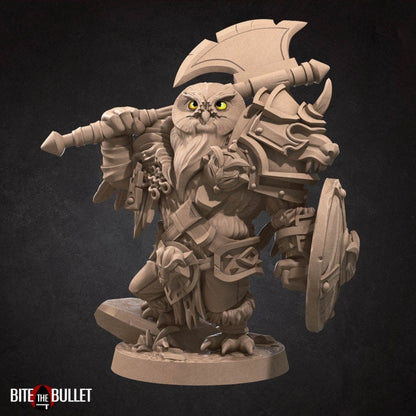 Owlfolk Barbarian - Unpainted Miniature