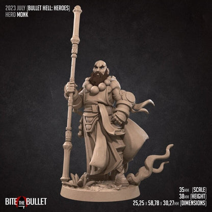 Hero Monk - Male Monk - Unpainted Miniature